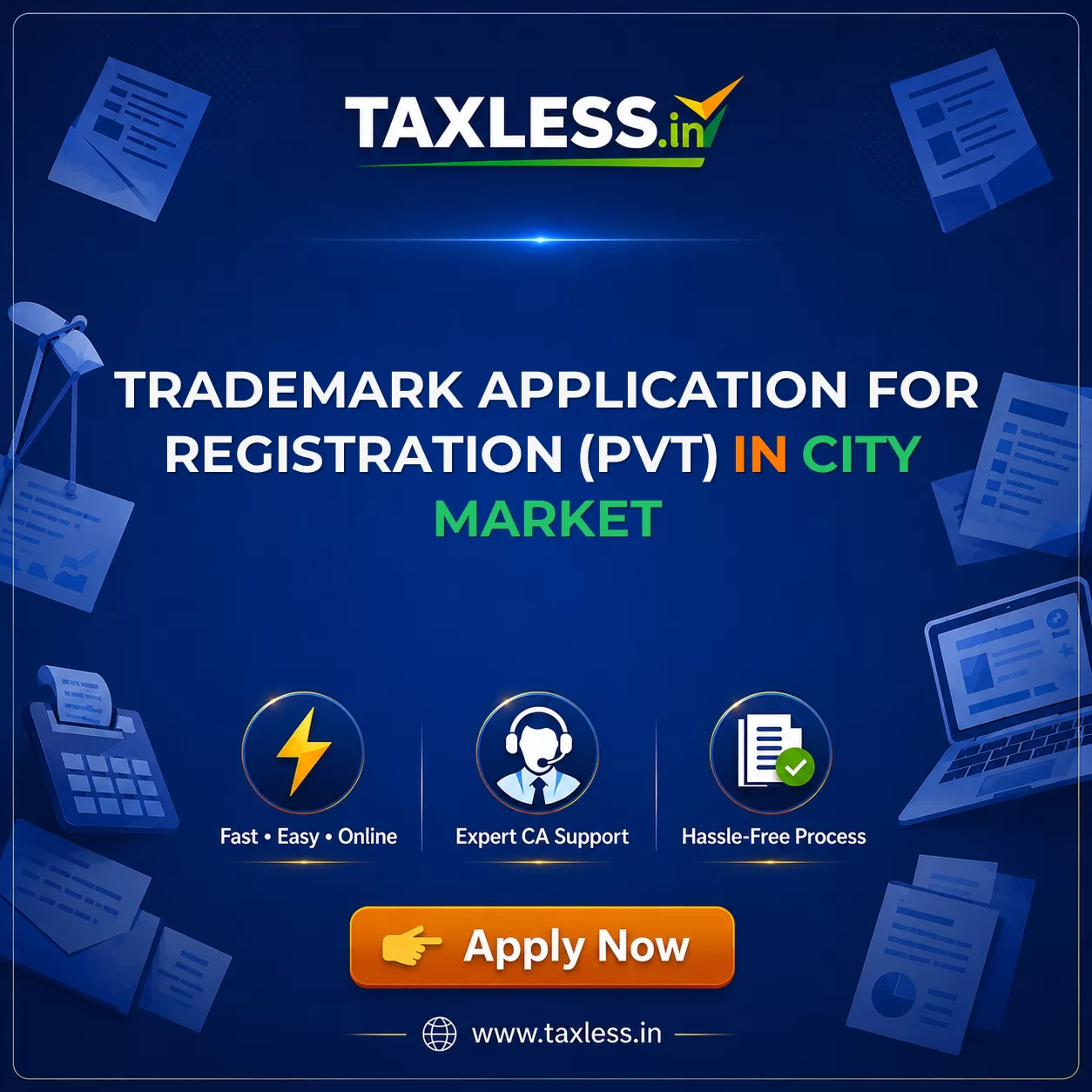 Trademark Application For Registration (Pvt) in City Market