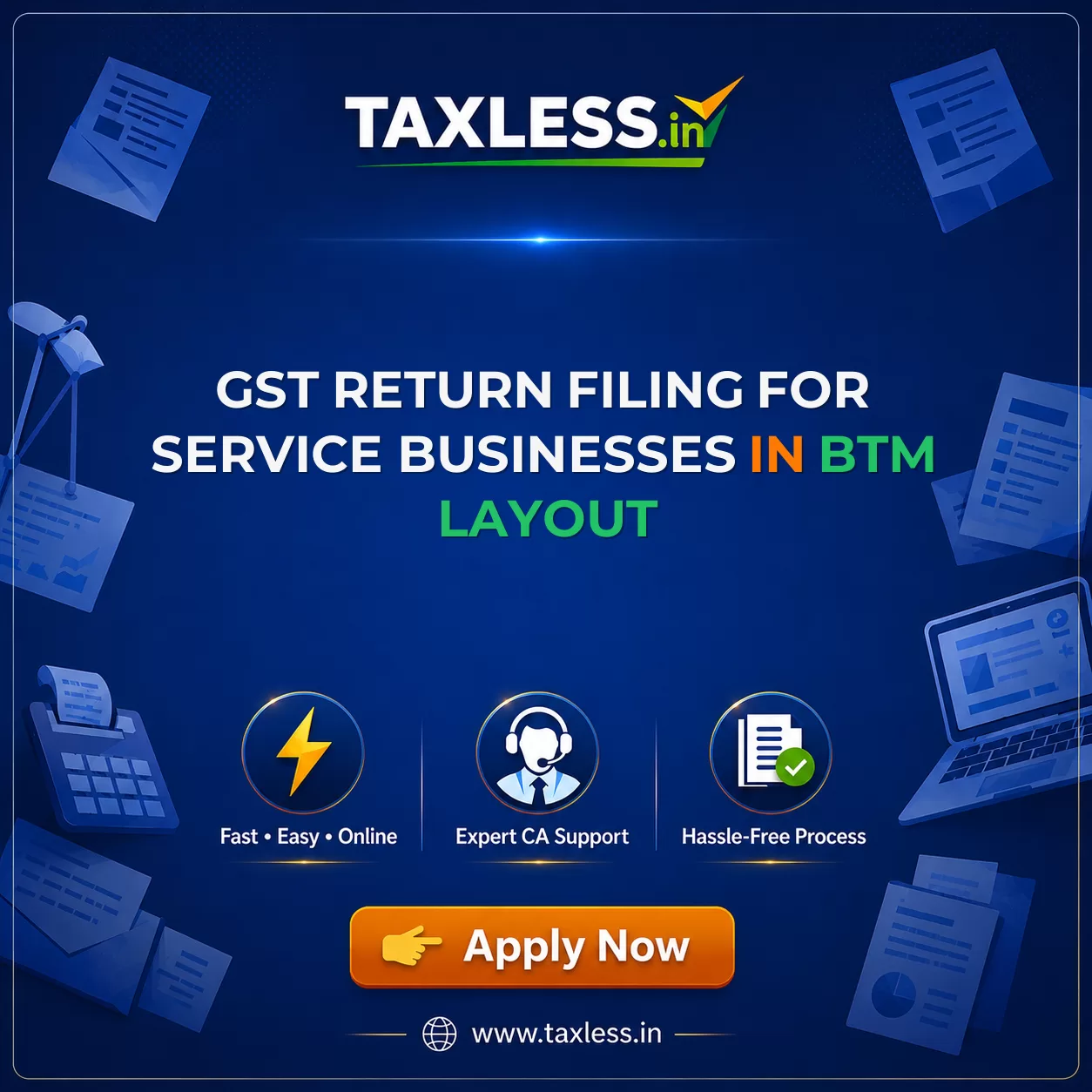 GST Return Filing for Service Businesses in Btm Layout