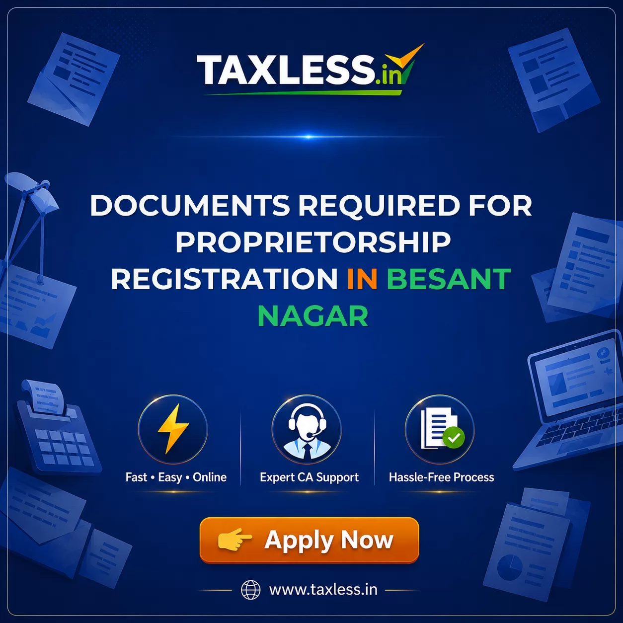 Documents Required for Proprietorship Registration in Besant Nagar