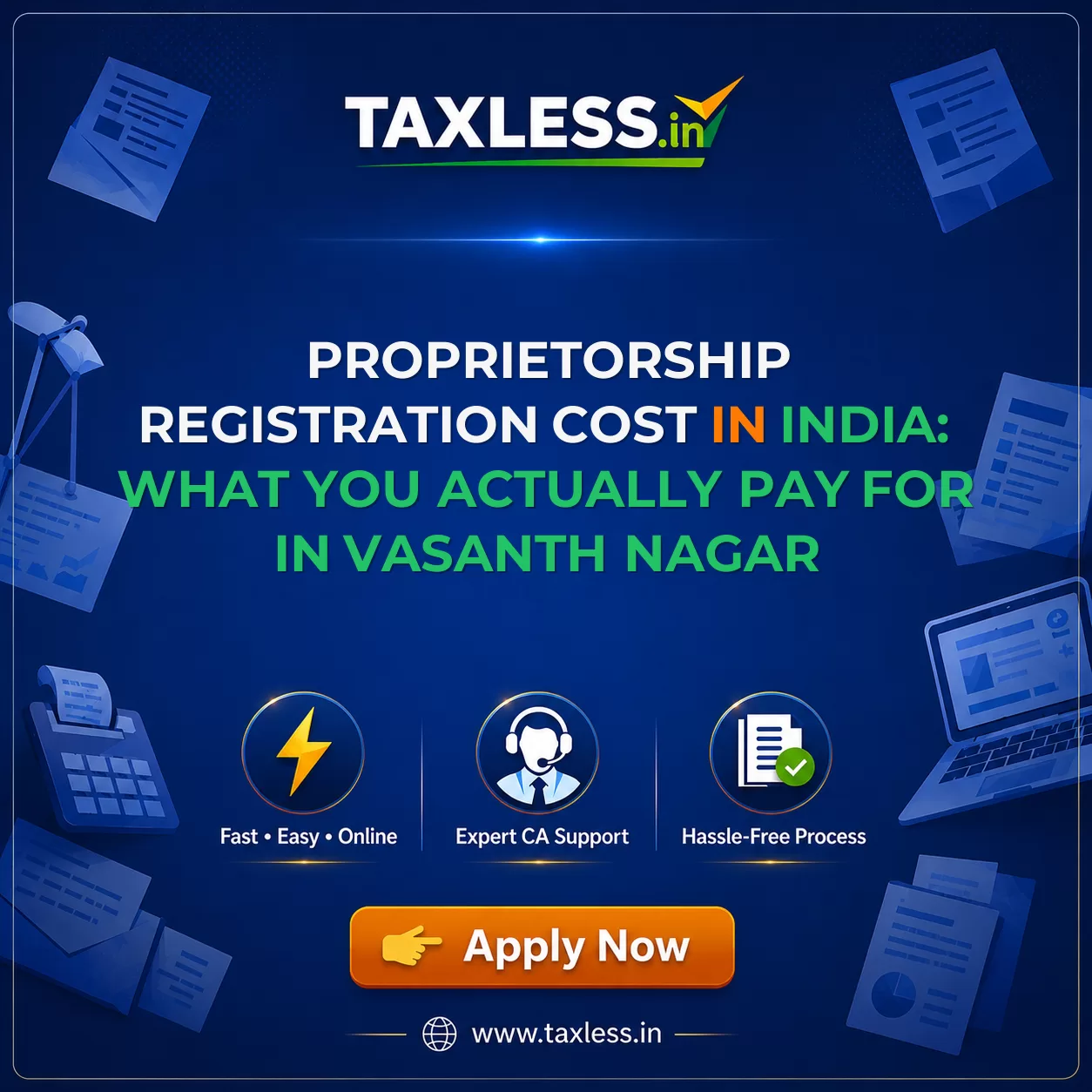 Proprietorship Registration Cost in India: What You Actually Pay For in Vasanth Nagar