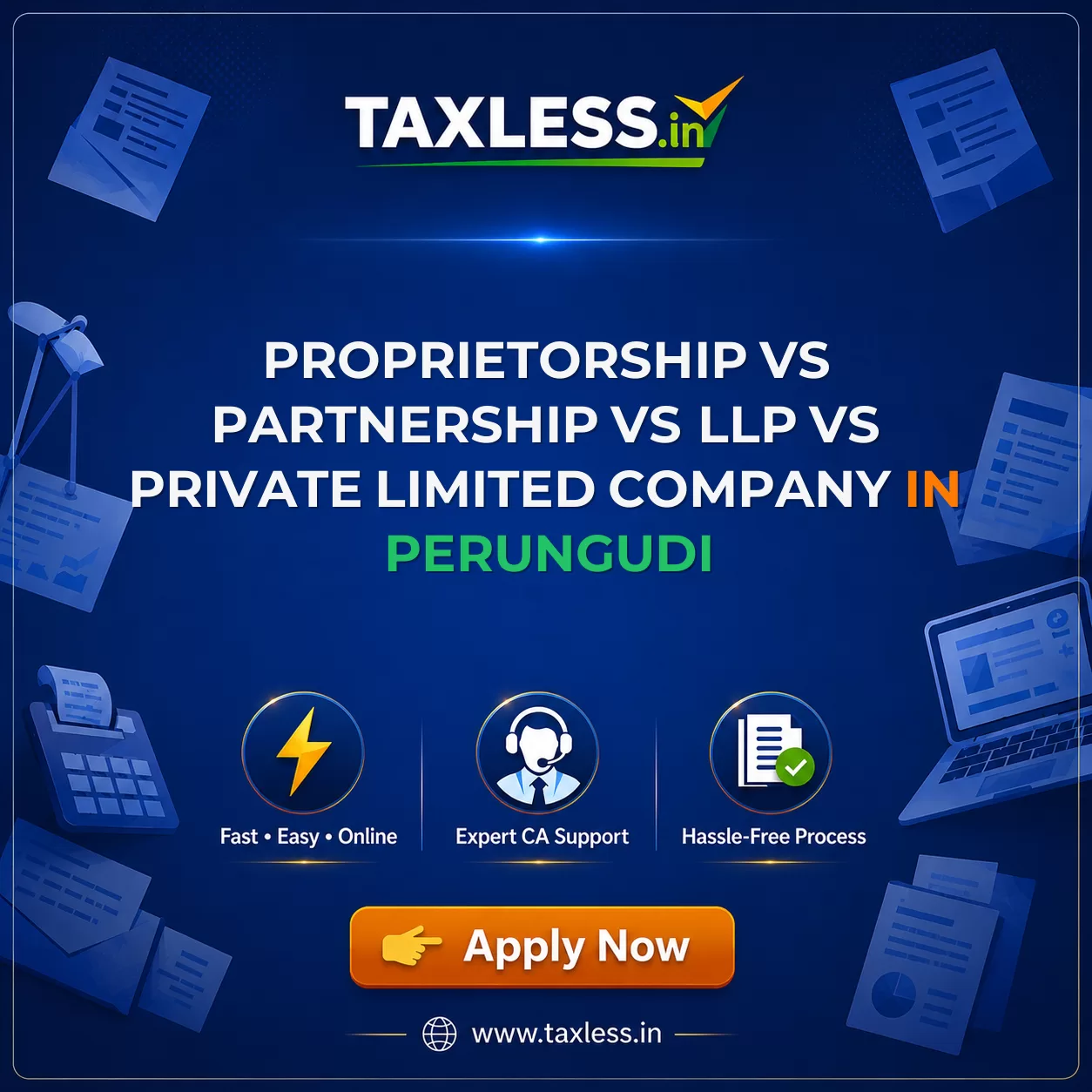 Proprietorship vs Partnership vs LLP vs Private Limited Company in Perungudi