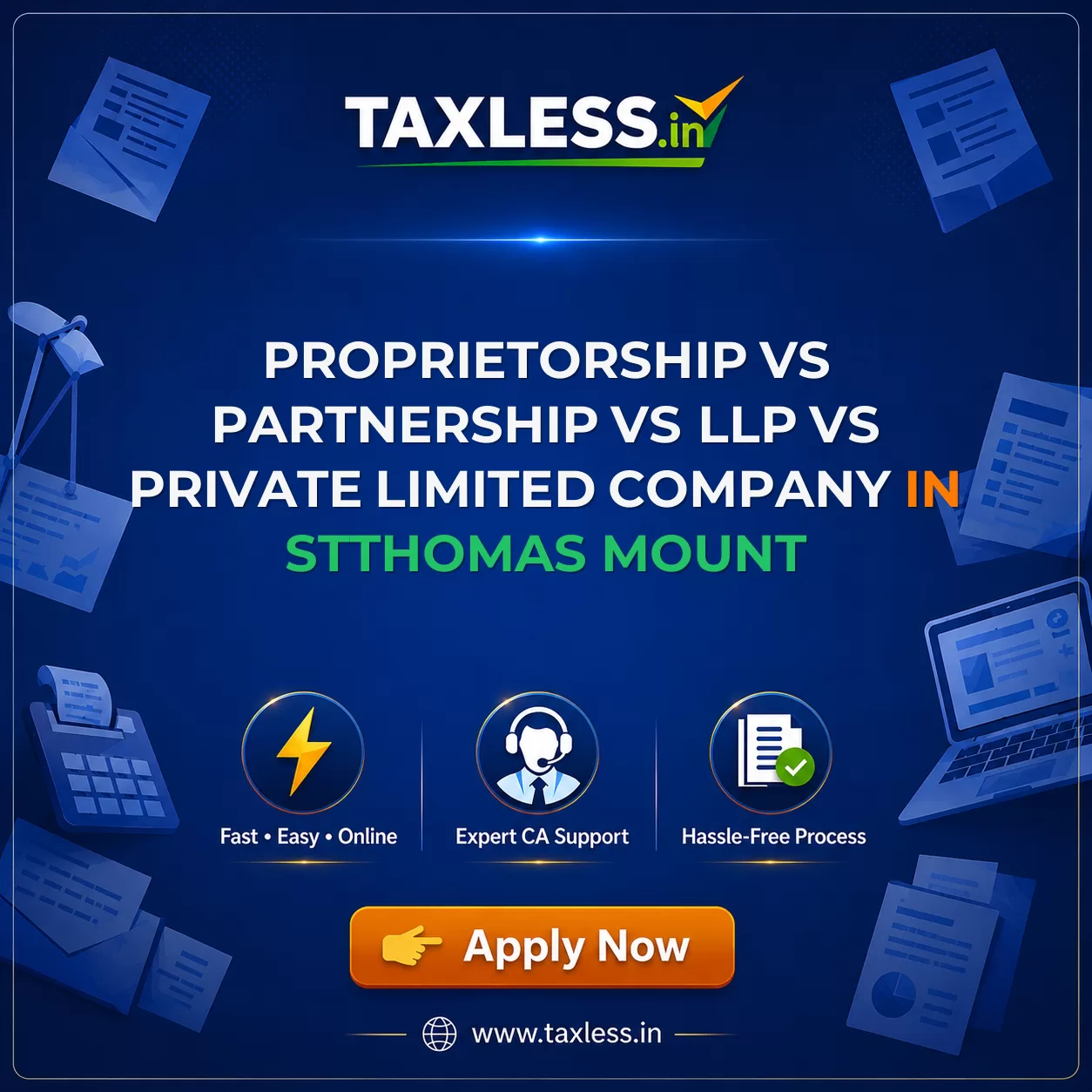 Proprietorship vs Partnership vs LLP vs Private Limited Company in Stthomas Mount