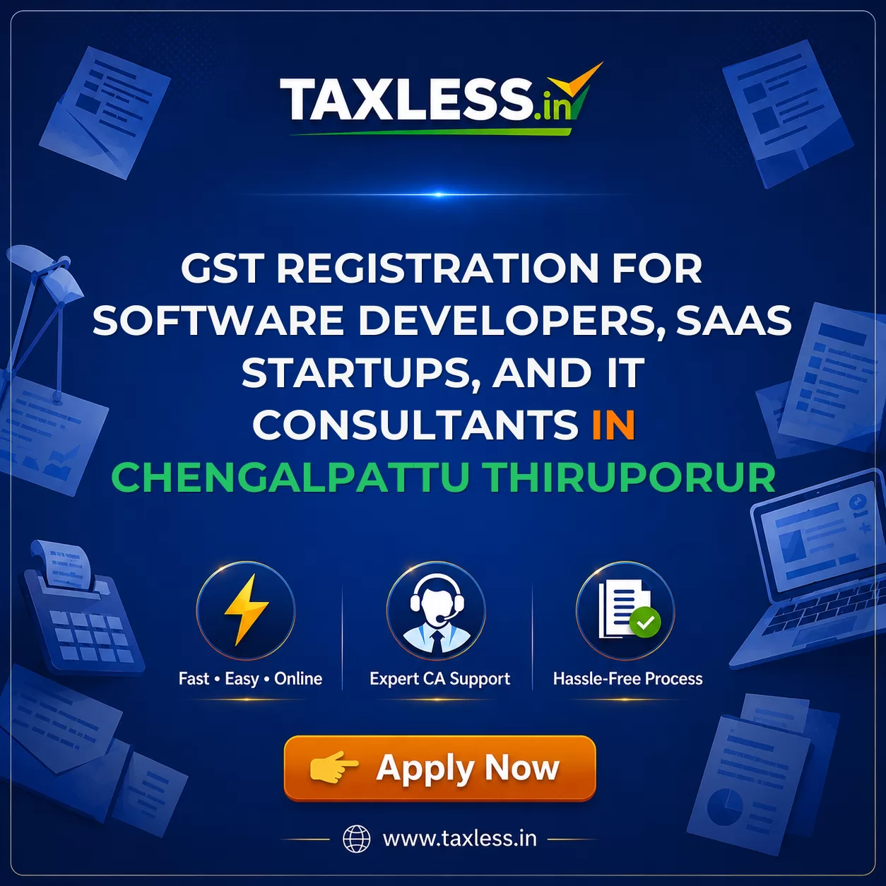 GST Registration for Software Developers, SaaS Startups, and IT Consultants in Chengalpattu Thiruporur