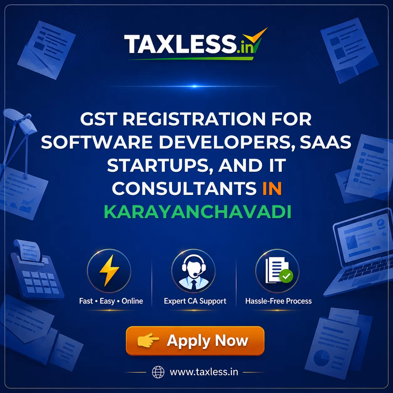GST Registration for Software Developers, SaaS Startups, and IT Consultants in Karayanchavadi