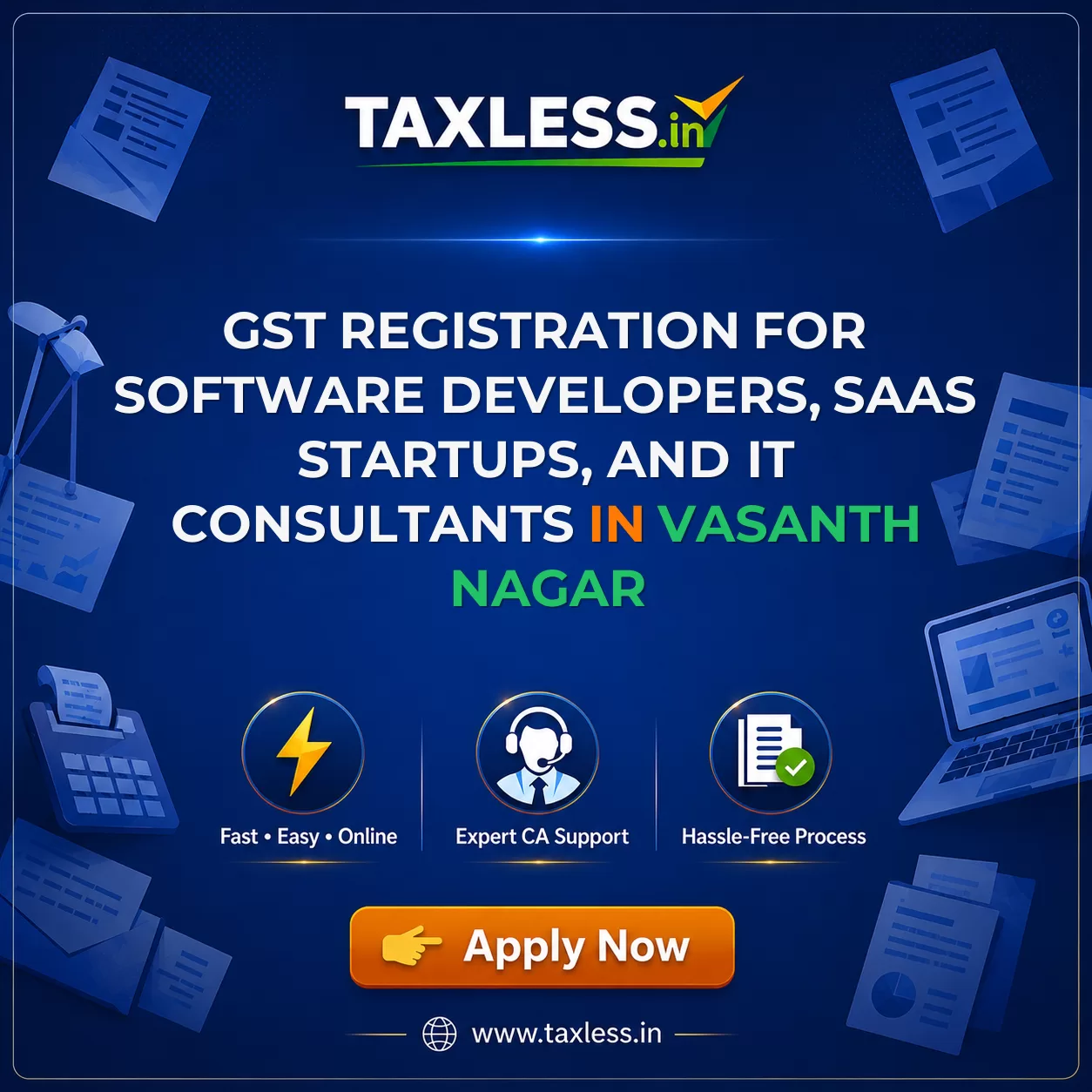 GST Registration for Software Developers, SaaS Startups, and IT Consultants in Vasanth Nagar