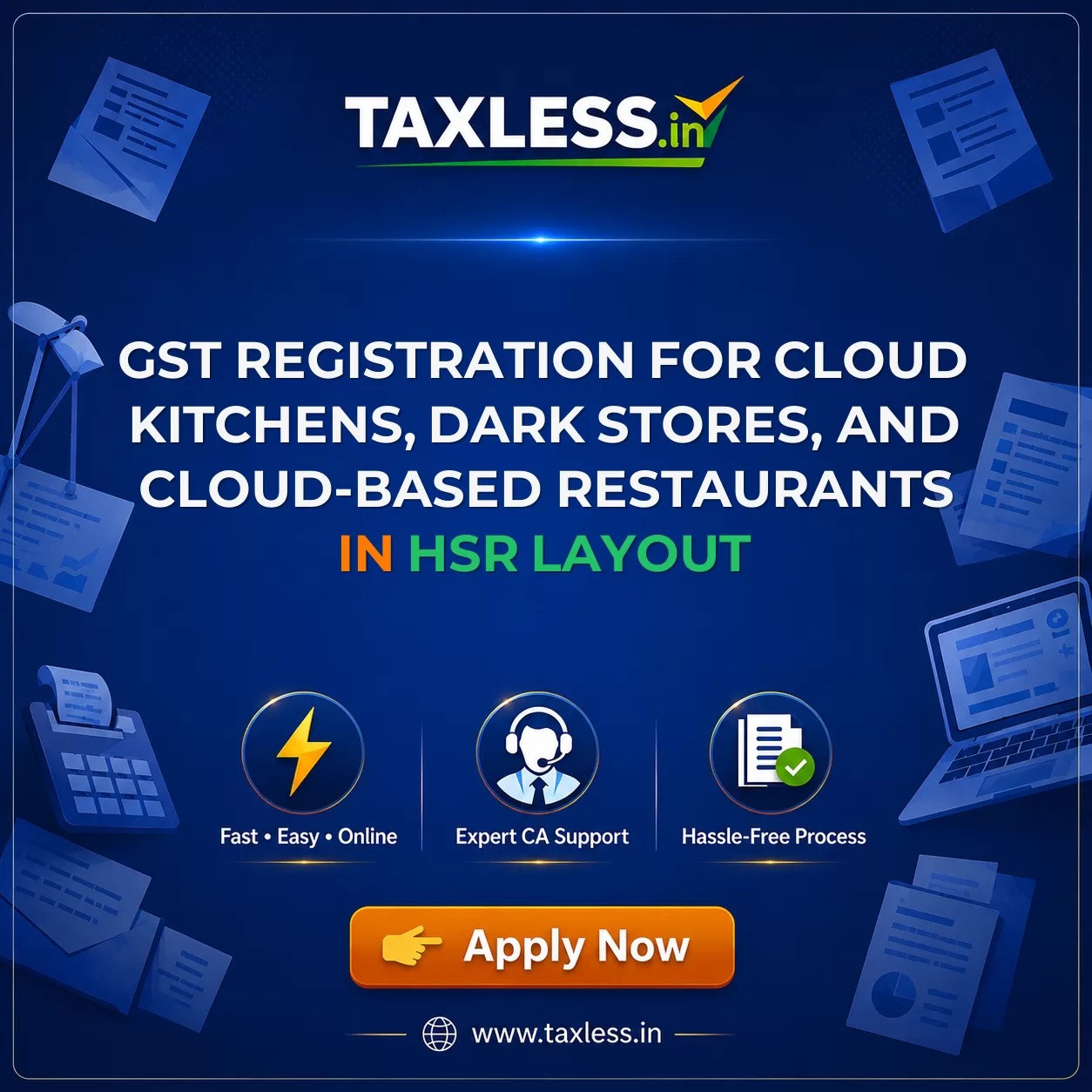 GST Registration for Cloud Kitchens, Dark Stores, and Cloud-Based Restaurants in Hsr Layout