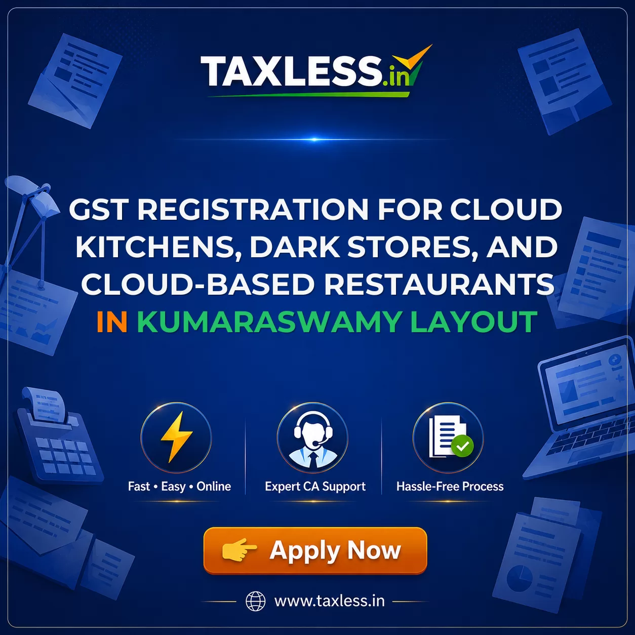 GST Registration for Cloud Kitchens, Dark Stores, and Cloud-Based Restaurants in Kumaraswamy Layout