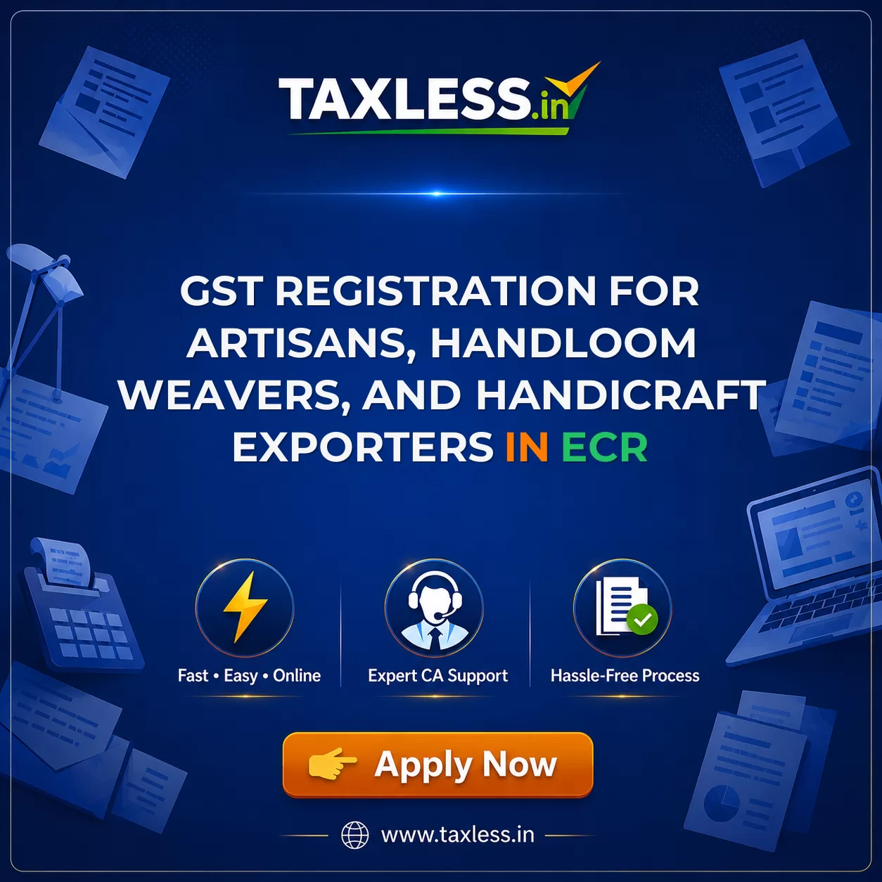 GST Registration for Artisans, Handloom Weavers, and Handicraft Exporters in Ecr