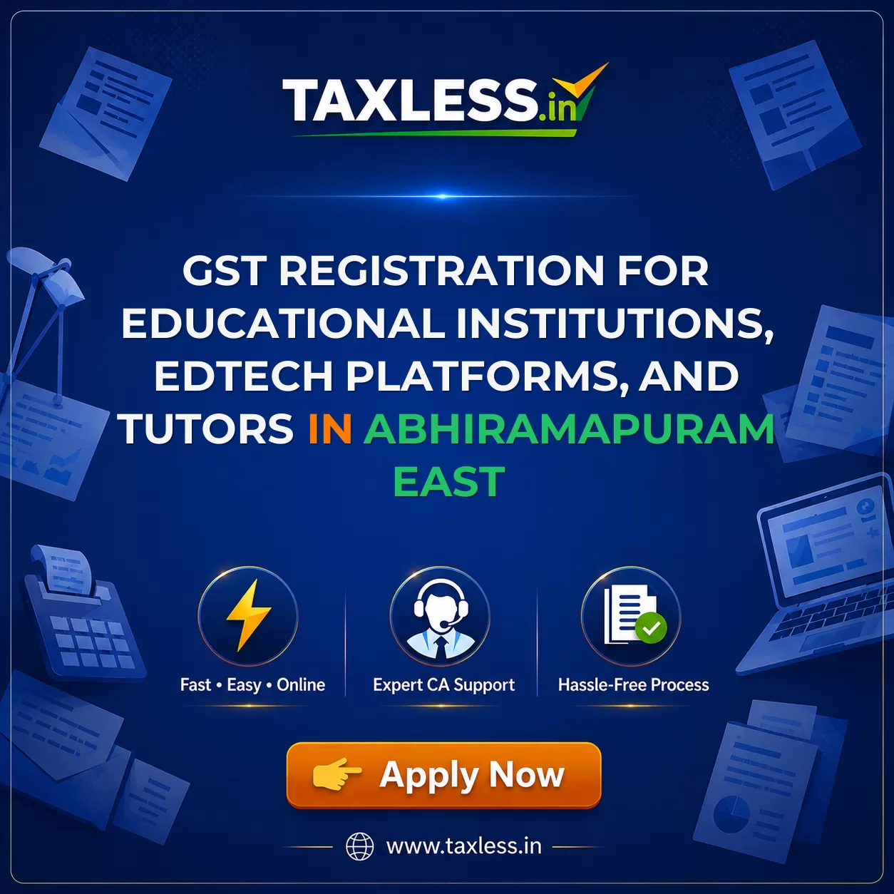 GST Registration for Educational Institutions, EdTech Platforms, and Tutors in Abhiramapuram East
