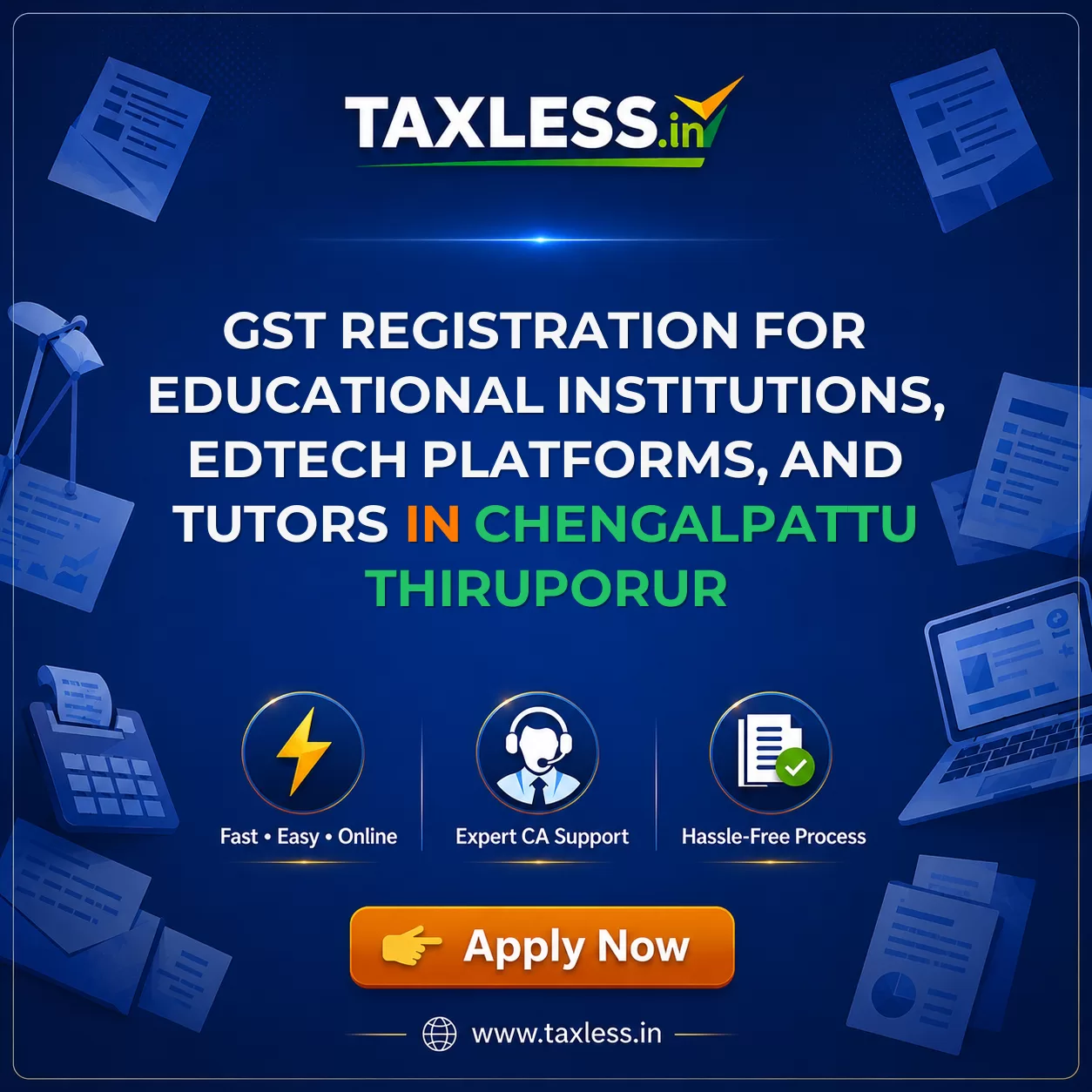 GST Registration for Educational Institutions, EdTech Platforms, and Tutors in Chengalpattu Thiruporur