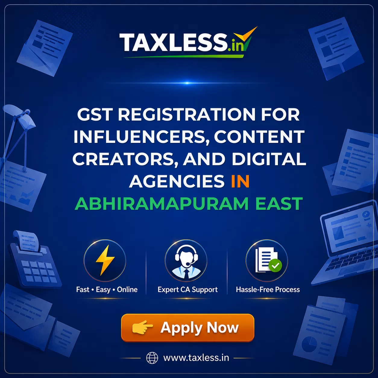 GST Registration for Influencers, Content Creators, and Digital Agencies in Abhiramapuram East