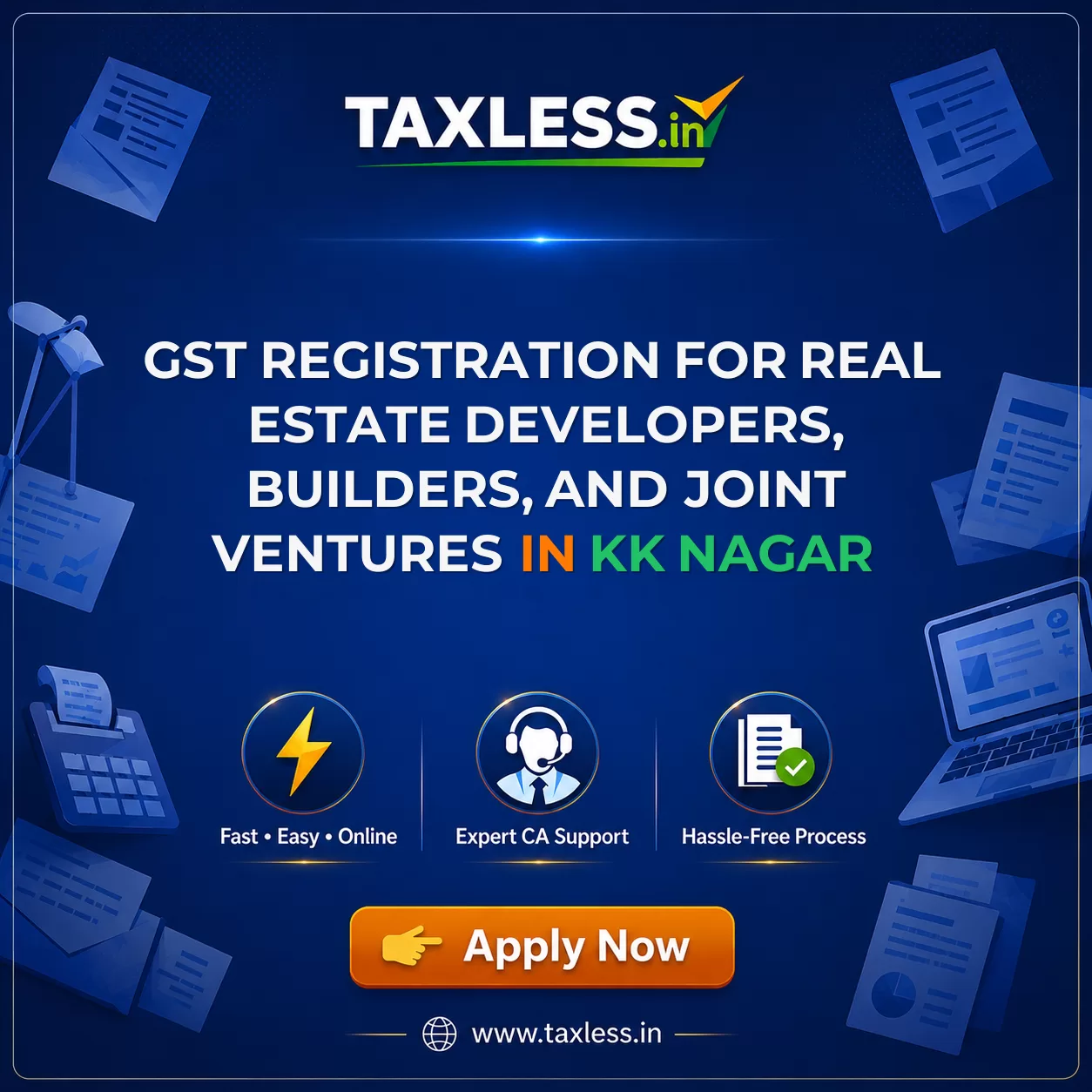 GST Registration for Real Estate Developers, Builders, and Joint Ventures in Kk Nagar