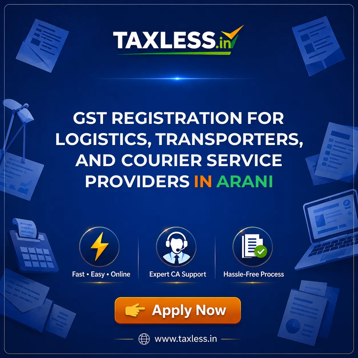 GST Registration for Logistics, Transporters, and Courier Service Providers in Arani