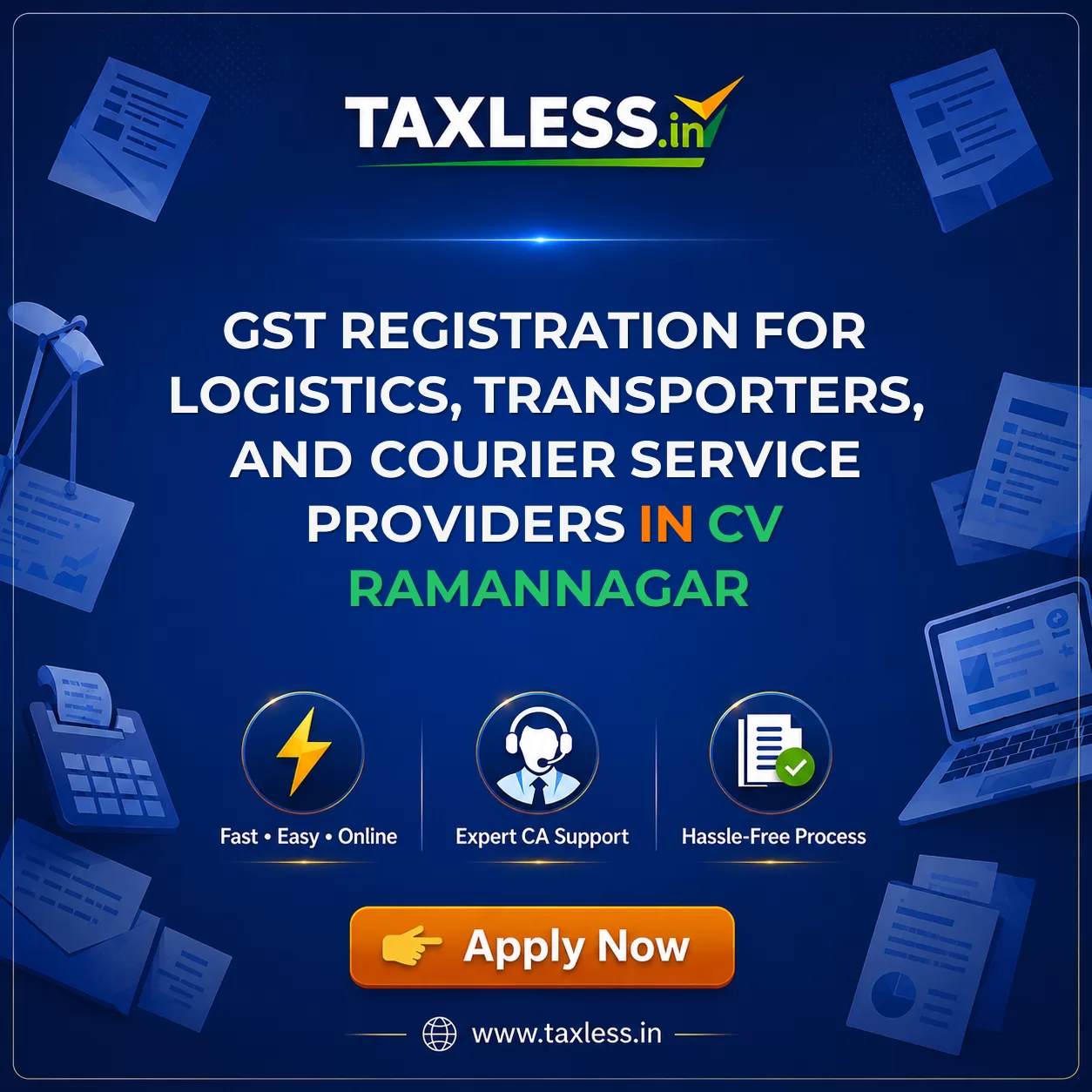 GST Registration for Logistics, Transporters, and Courier Service Providers in Cv Ramannagar
