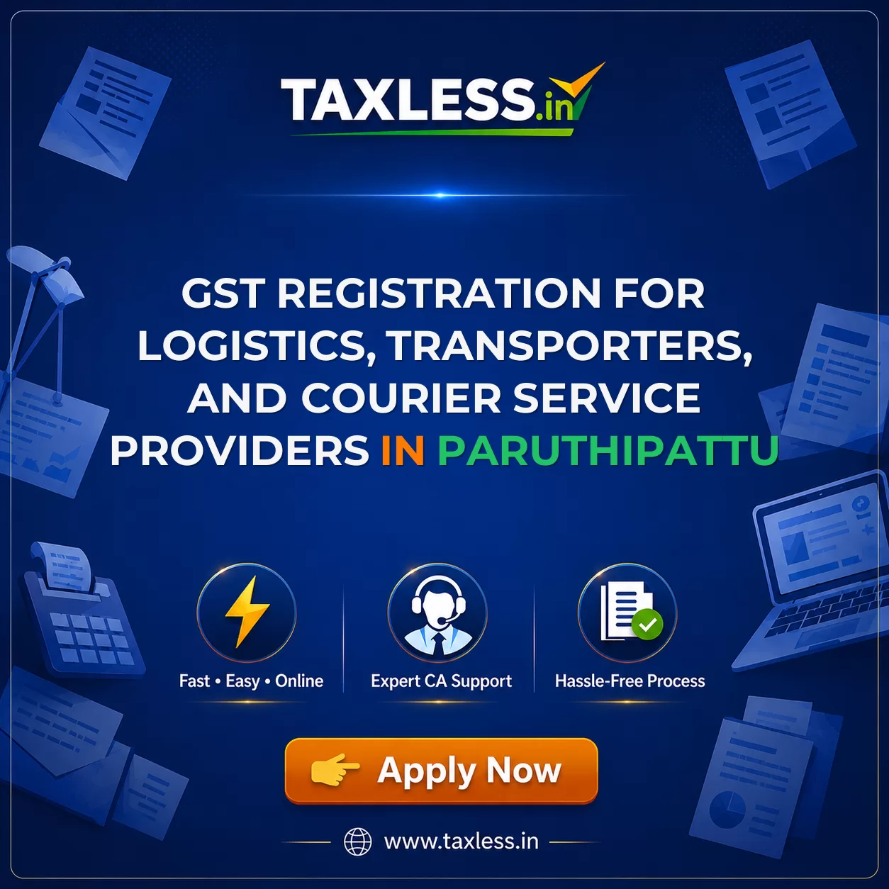 GST Registration for Logistics, Transporters, and Courier Service Providers in Paruthipattu