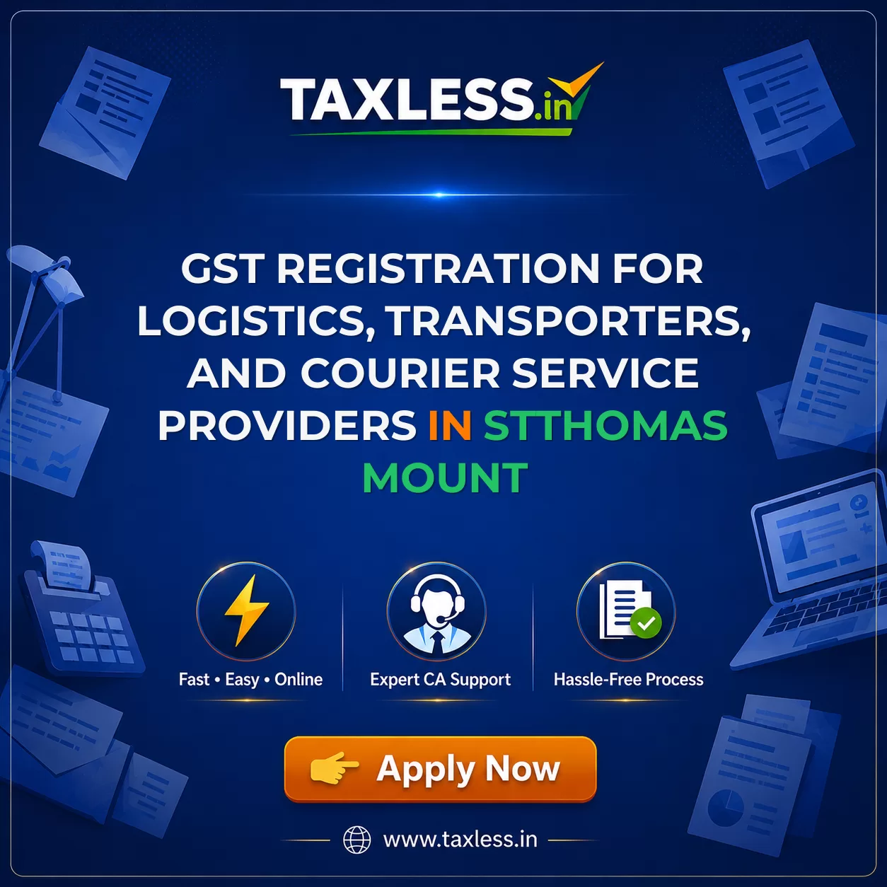 GST Registration for Logistics, Transporters, and Courier Service Providers in Stthomas Mount