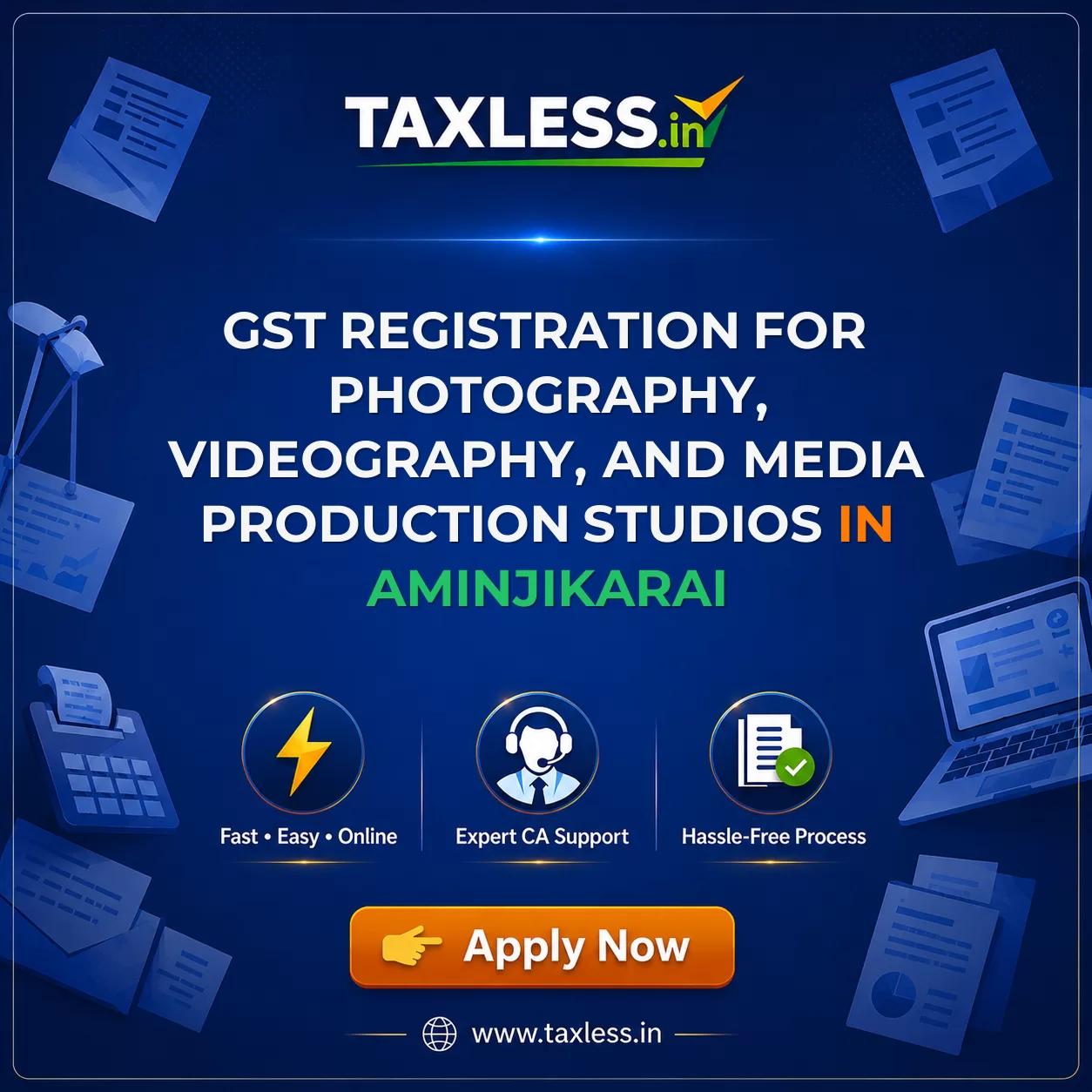GST Registration for Photography, Videography, and Media Production Studios in Aminjikarai