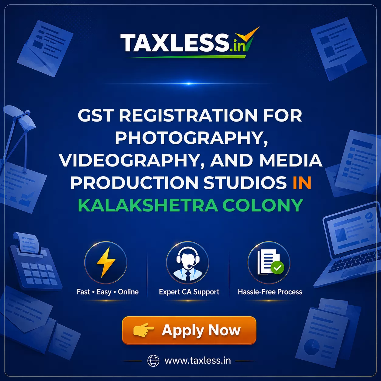 GST Registration for Photography, Videography, and Media Production Studios in Kalakshetra Colony
