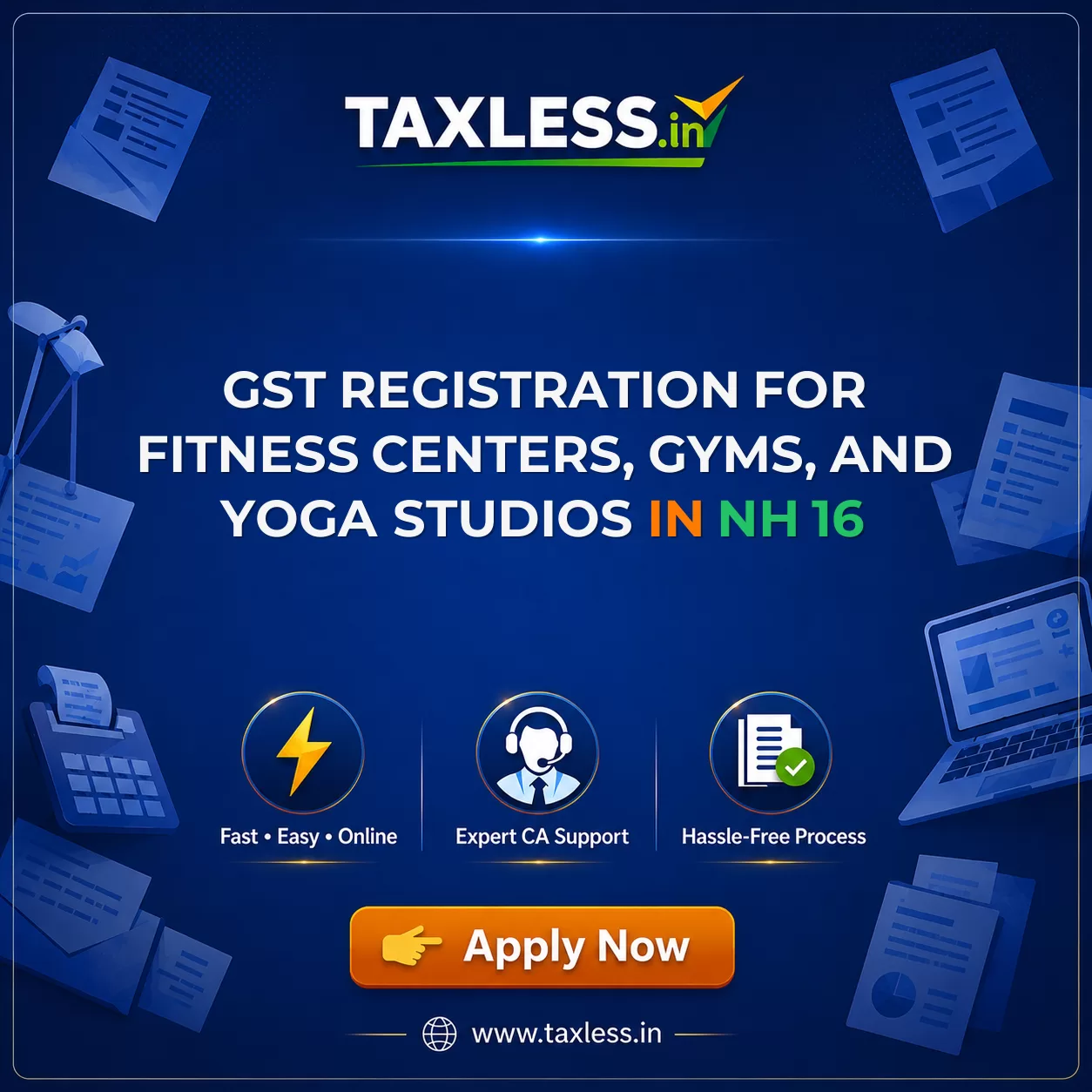 GST Registration for Fitness Centers, Gyms, and Yoga Studios in Nh 16