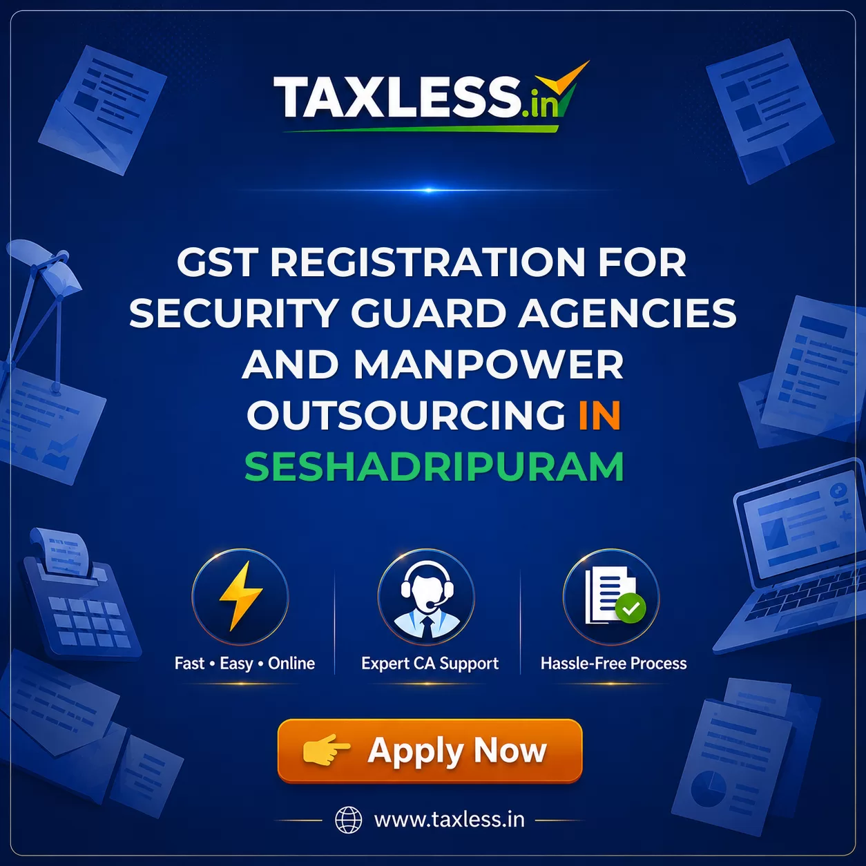 GST Registration for Security Guard Agencies and Manpower Outsourcing in Seshadripuram