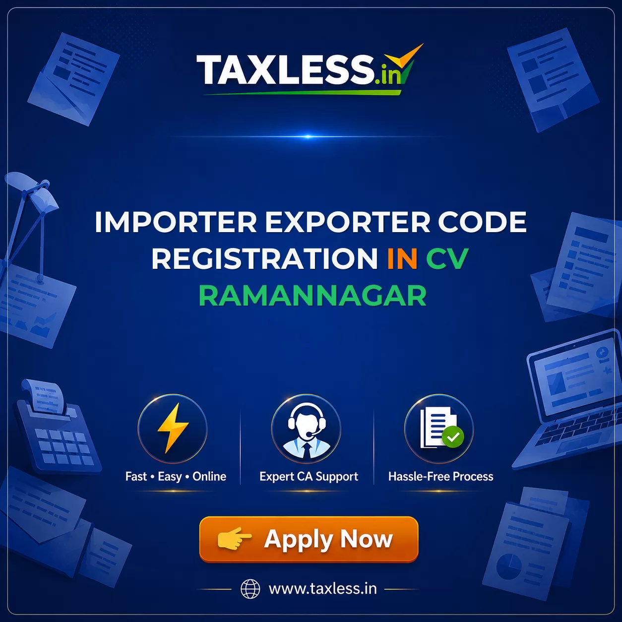 Importer Exporter Code Registration in Cv Ramannagar