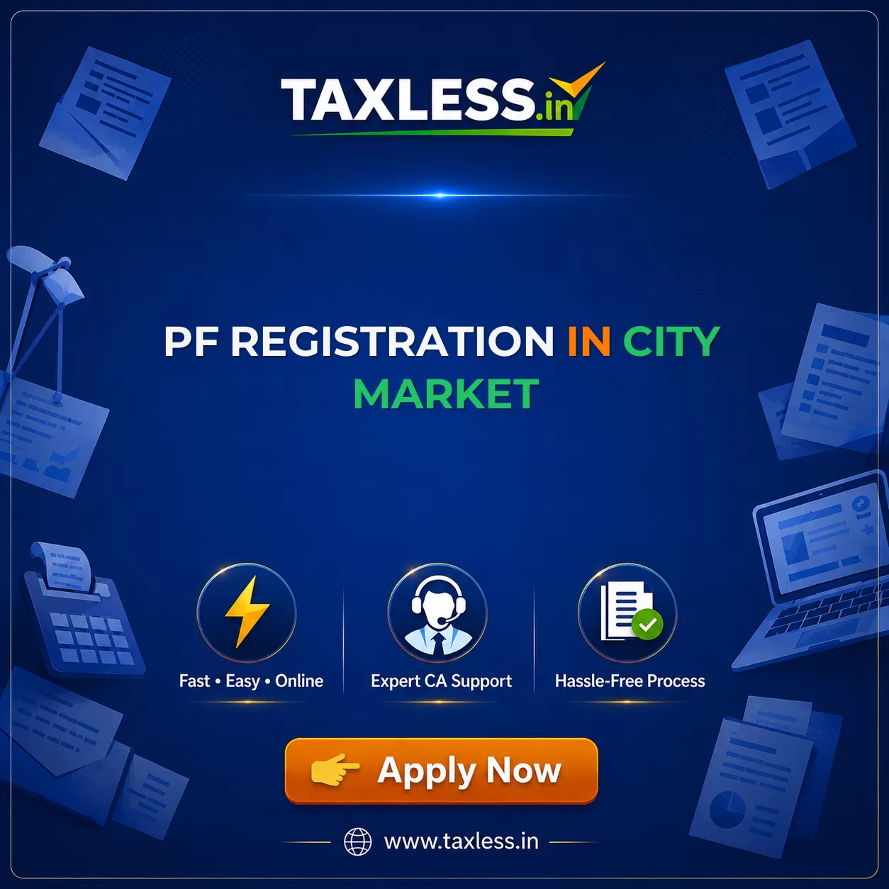 PF Registration in City Market