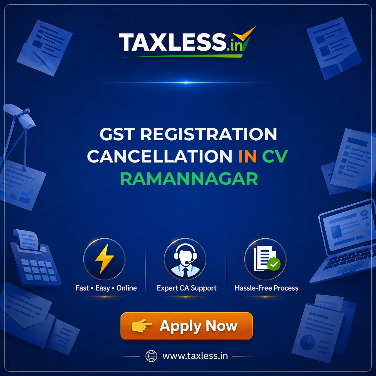 GST Registration Cancellation in Cv Ramannagar