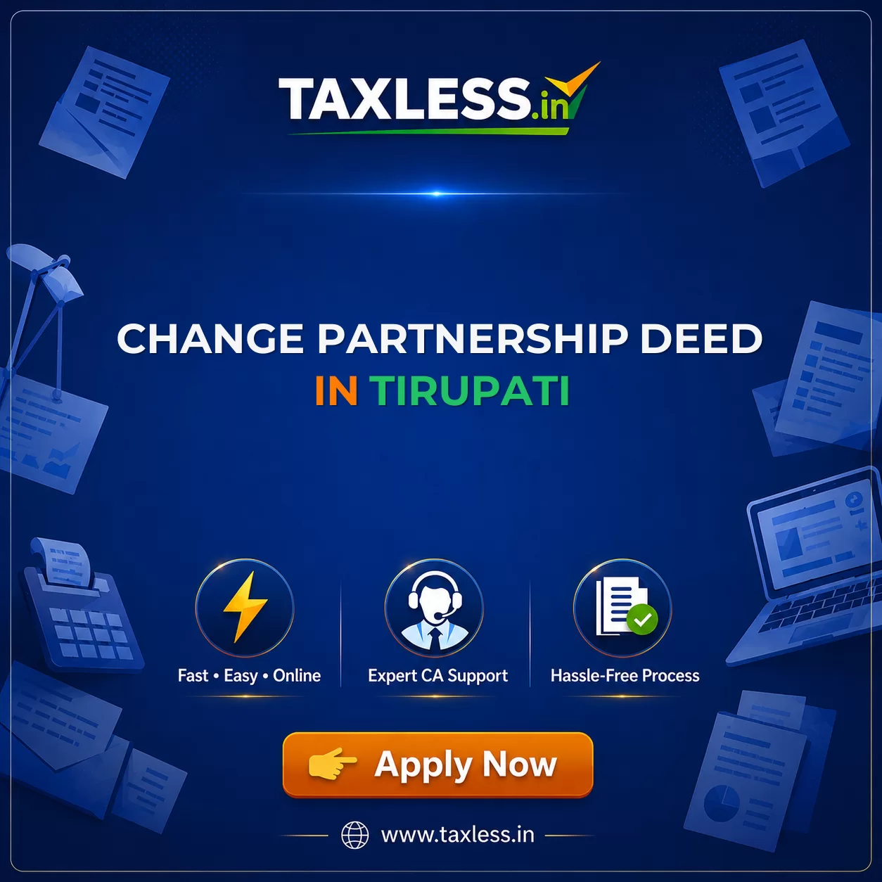 Change Partnership Deed in Tirupati