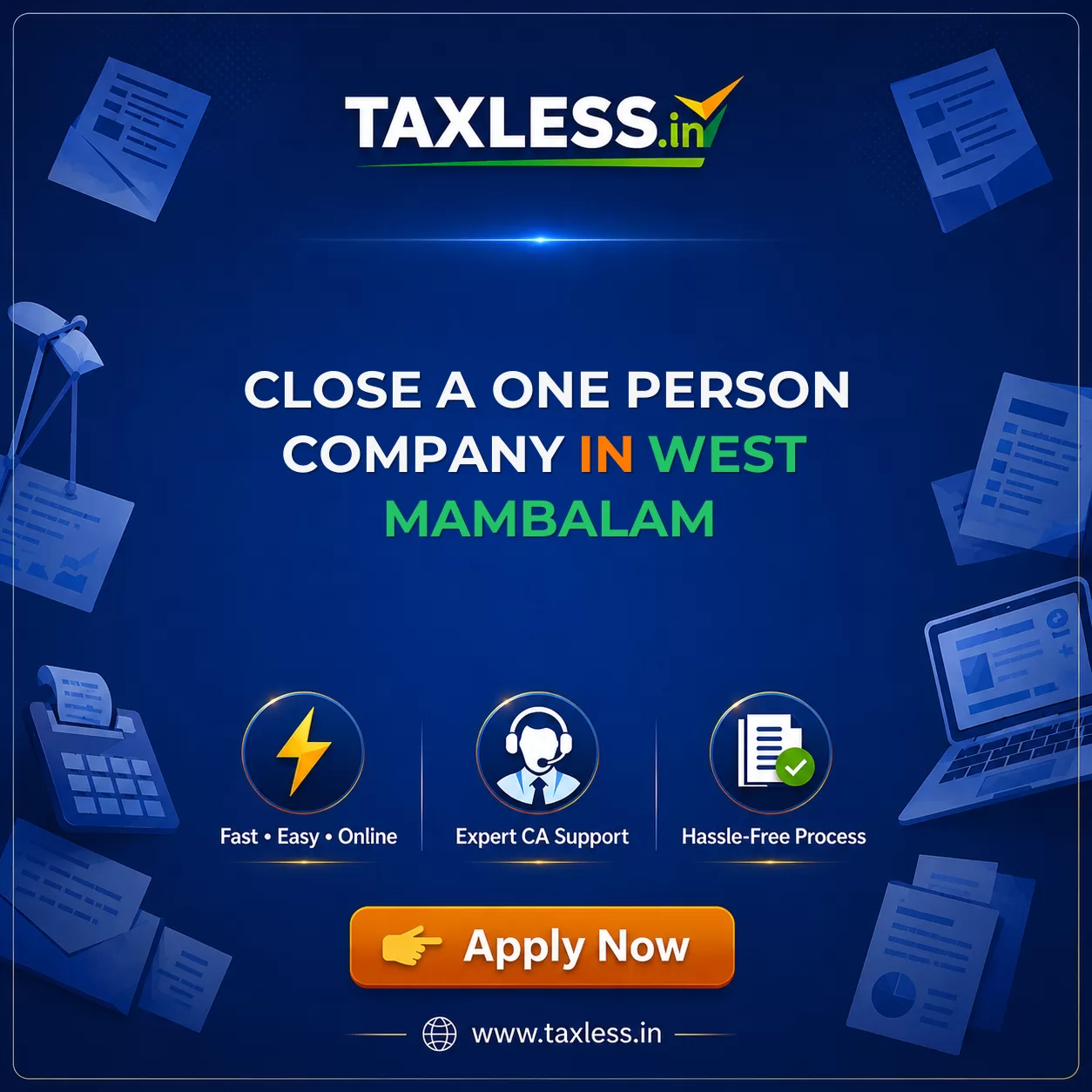 Close A One Person Company in West Mambalam