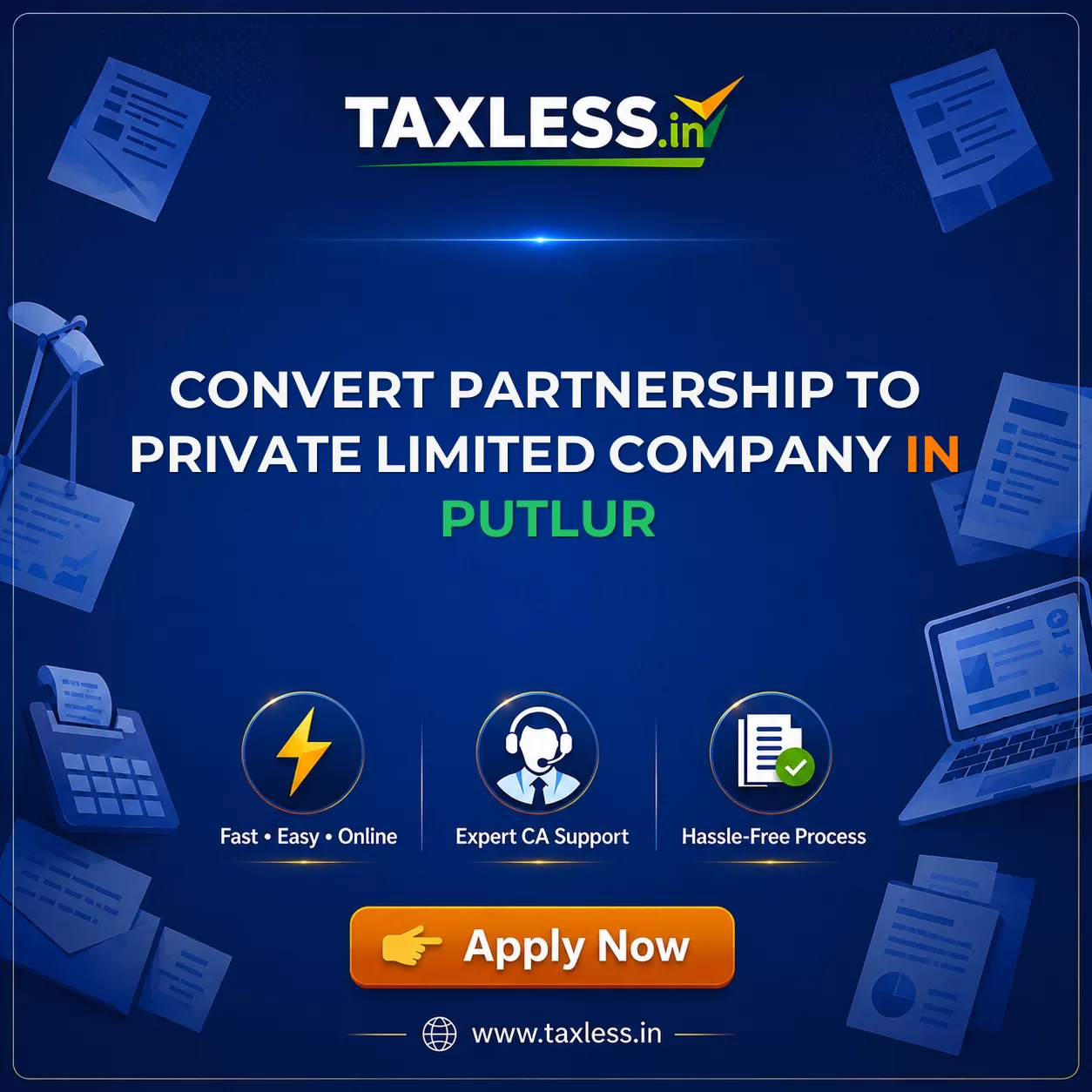 Convert Partnership To Private Limited Company in Putlur