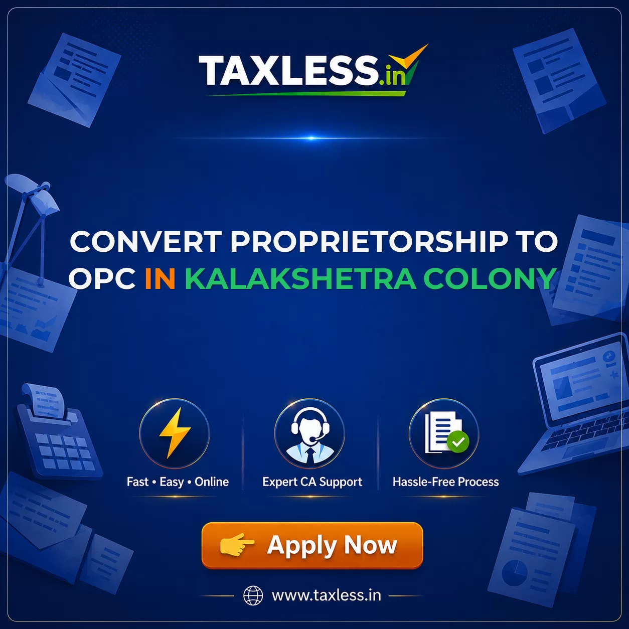 Convert Proprietorship To OPC in Kalakshetra Colony