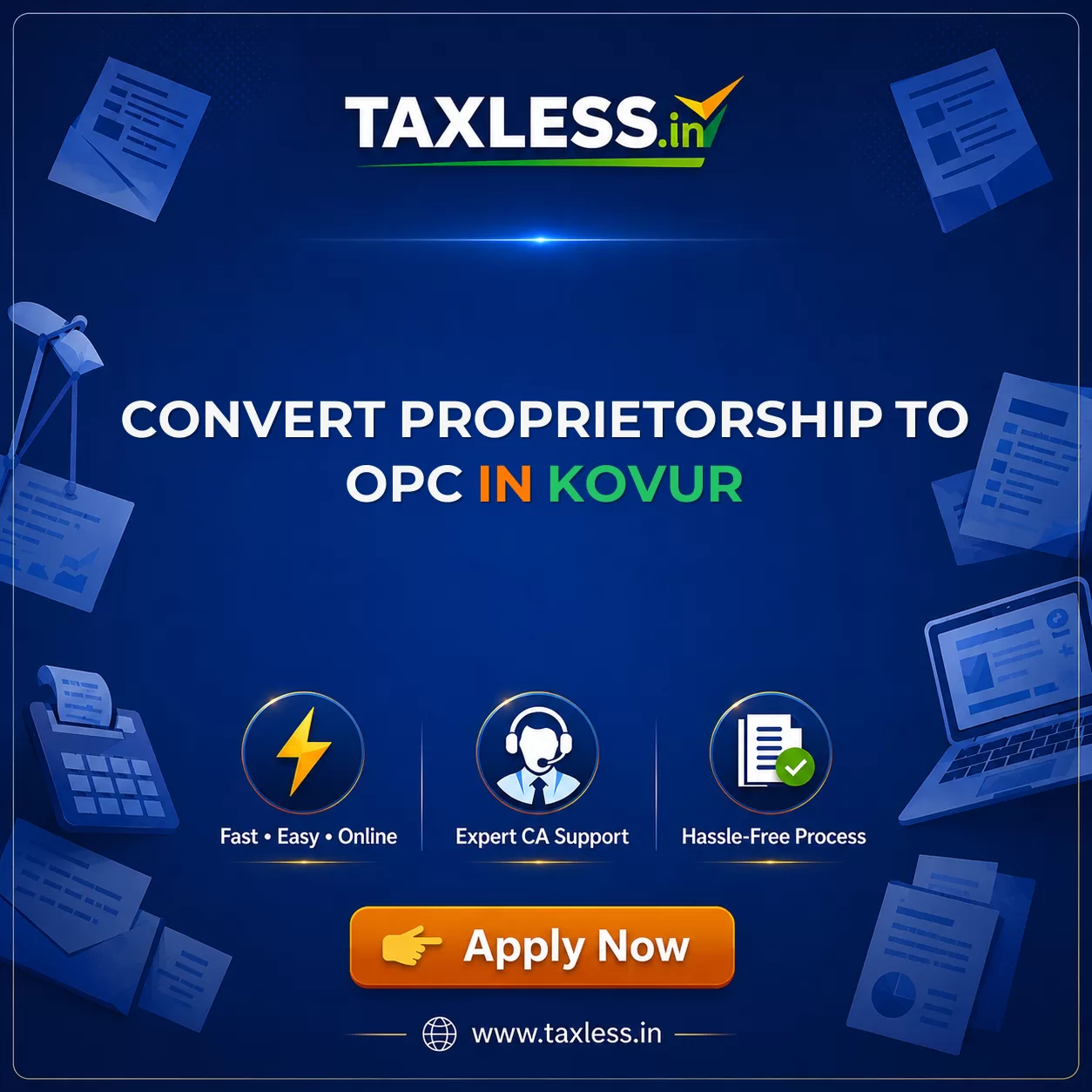 Convert Proprietorship To OPC in Kovur