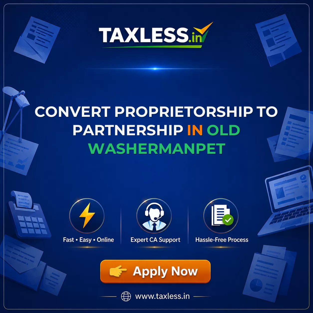 Convert Proprietorship To Partnership in Old Washermanpet