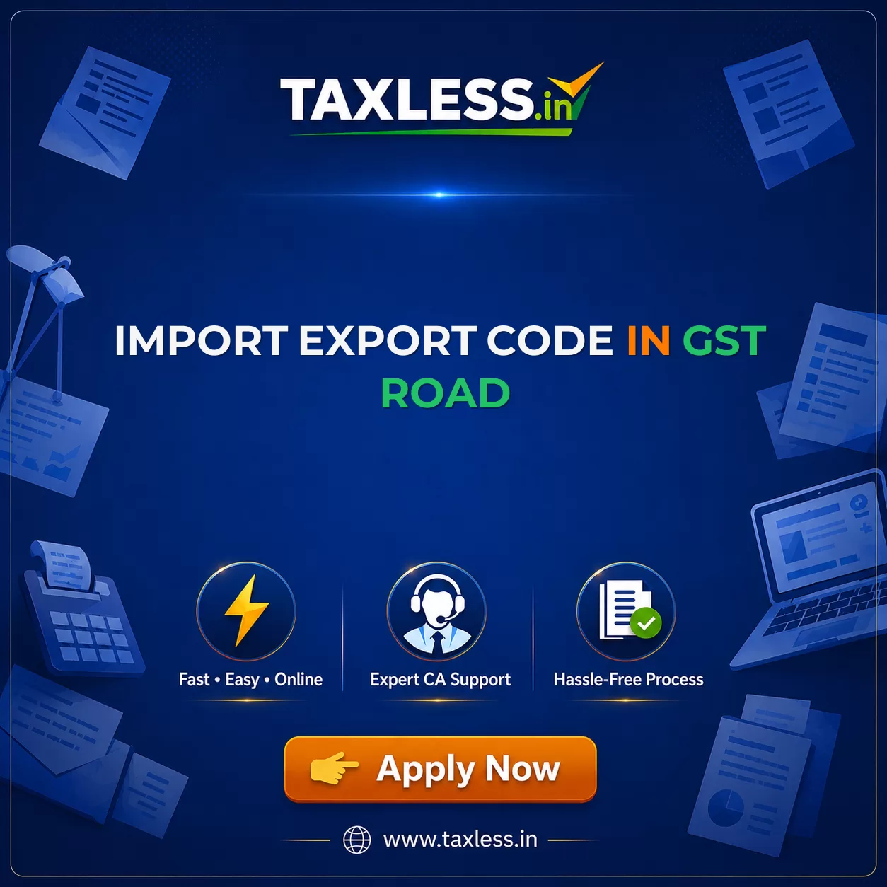 Import Export Code in Gst Road