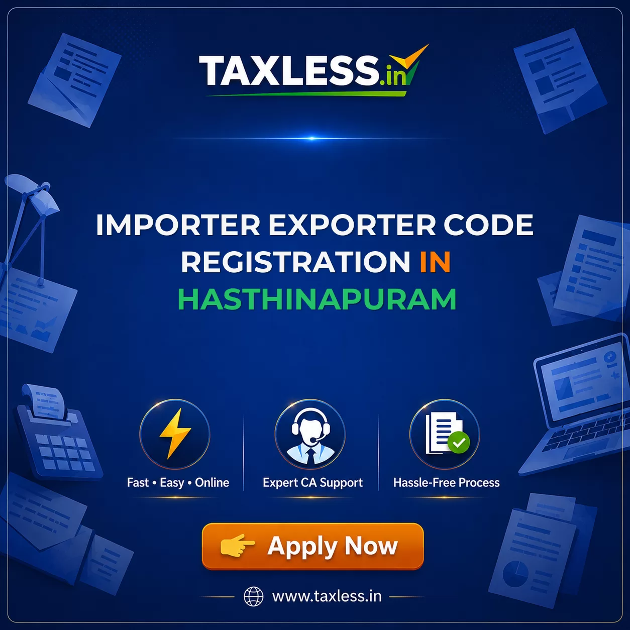 Importer Exporter Code Registration in Hasthinapuram