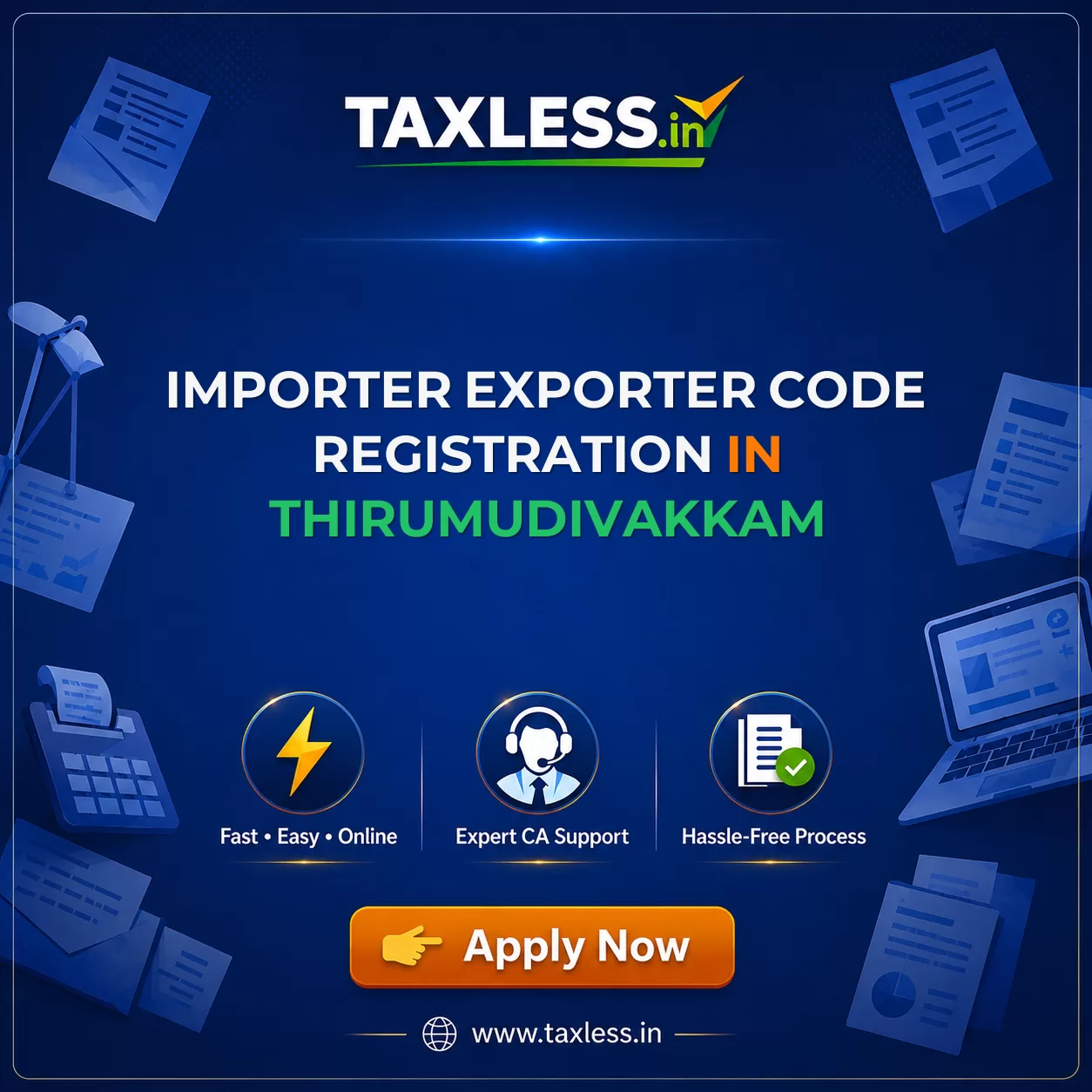 Importer Exporter Code Registration in Thirumudivakkam