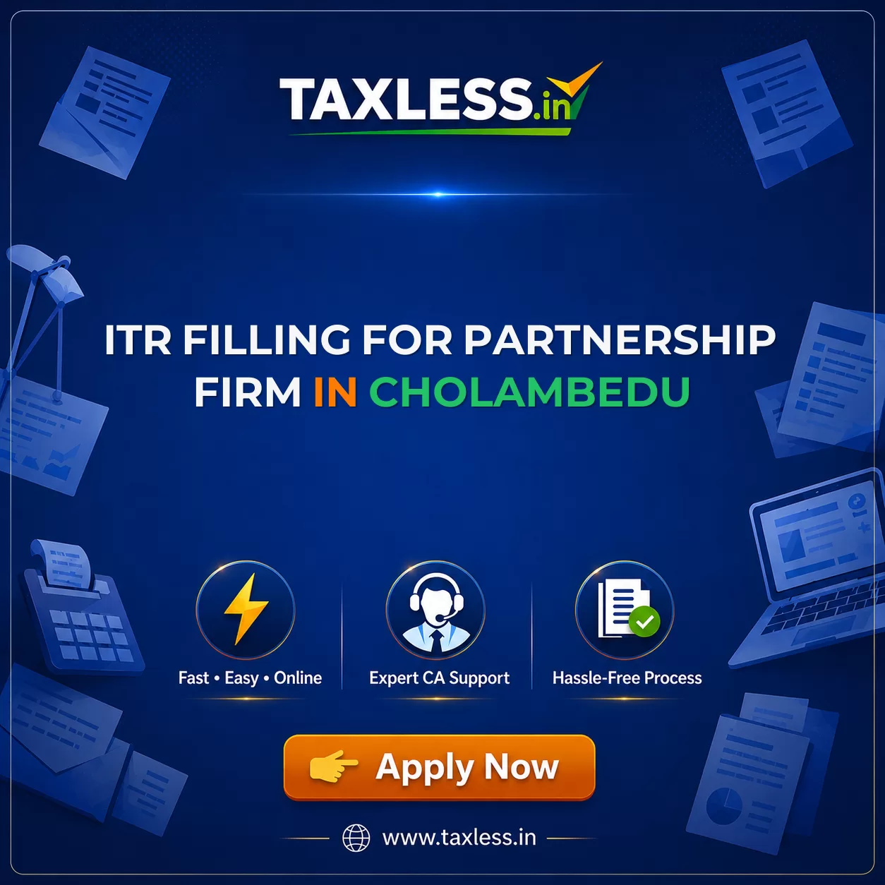 ITR Filling For Partnership Firm in Cholambedu