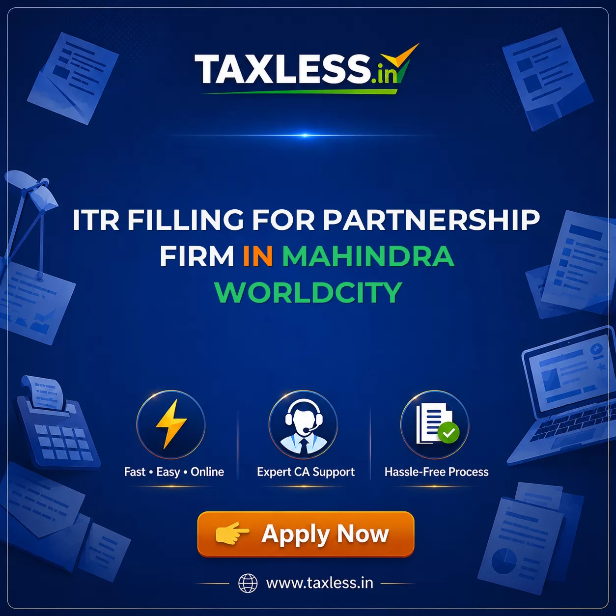 ITR Filling For Partnership Firm in Mahindra Worldcity