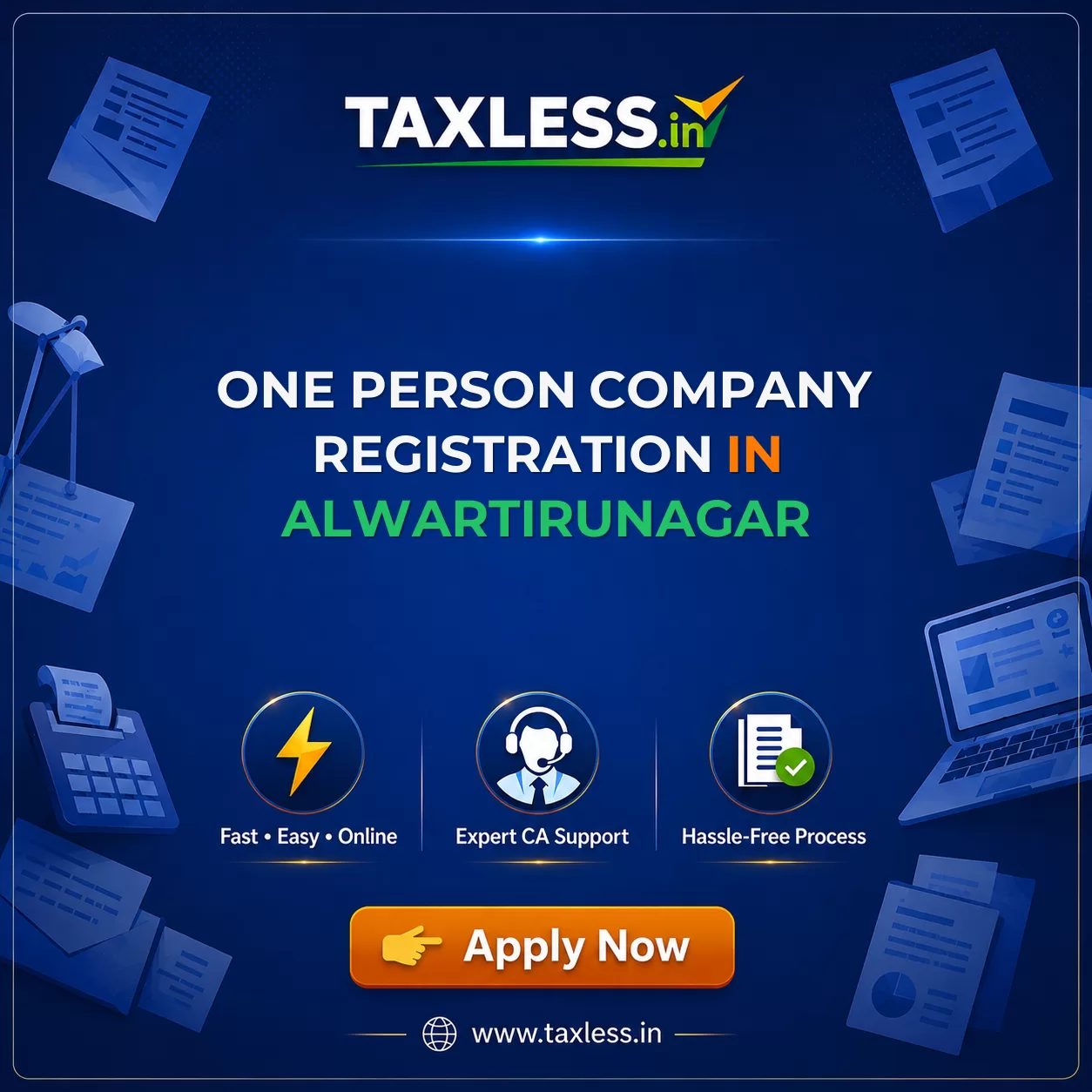 One Person Company Registration in Alwartirunagar