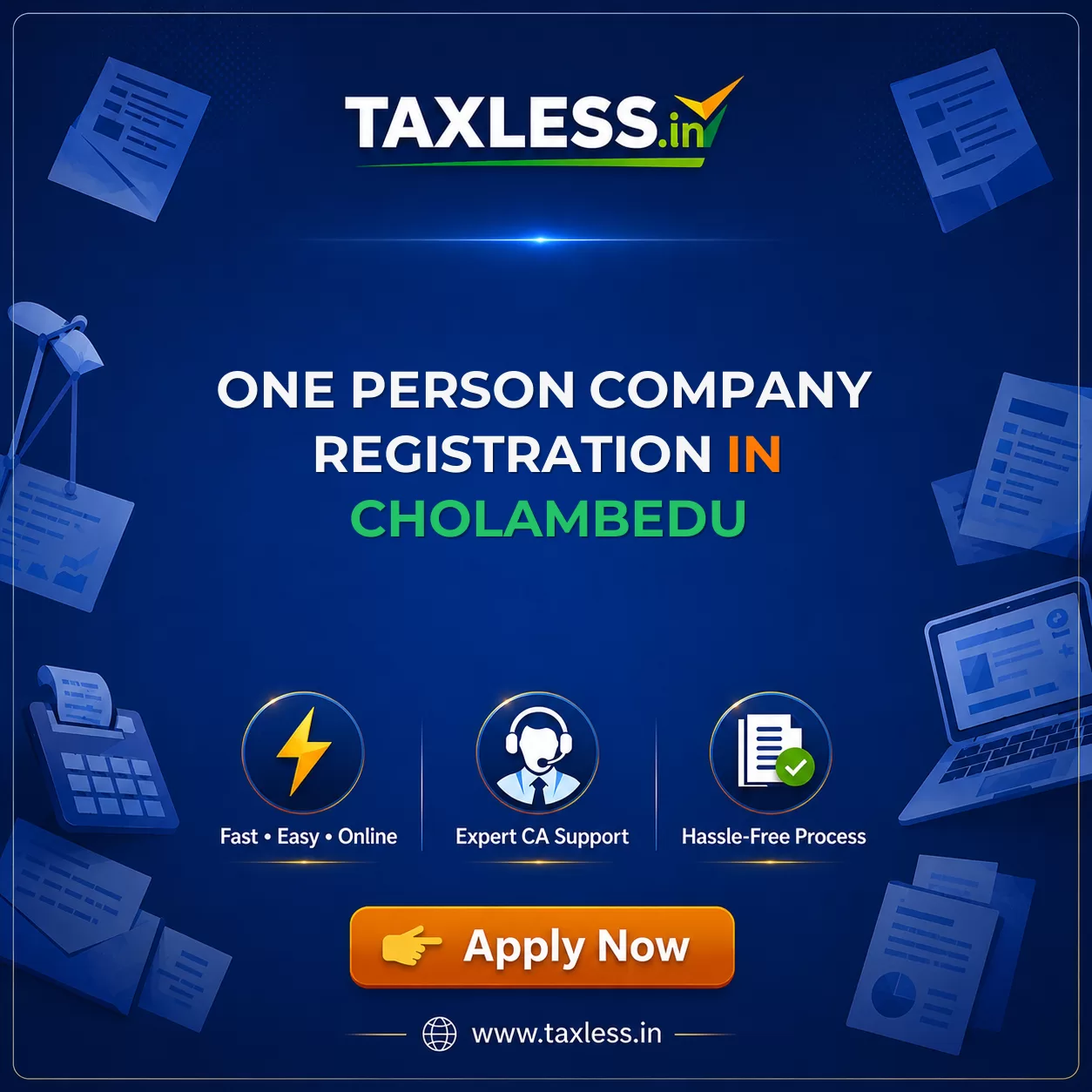One Person Company Registration in Cholambedu