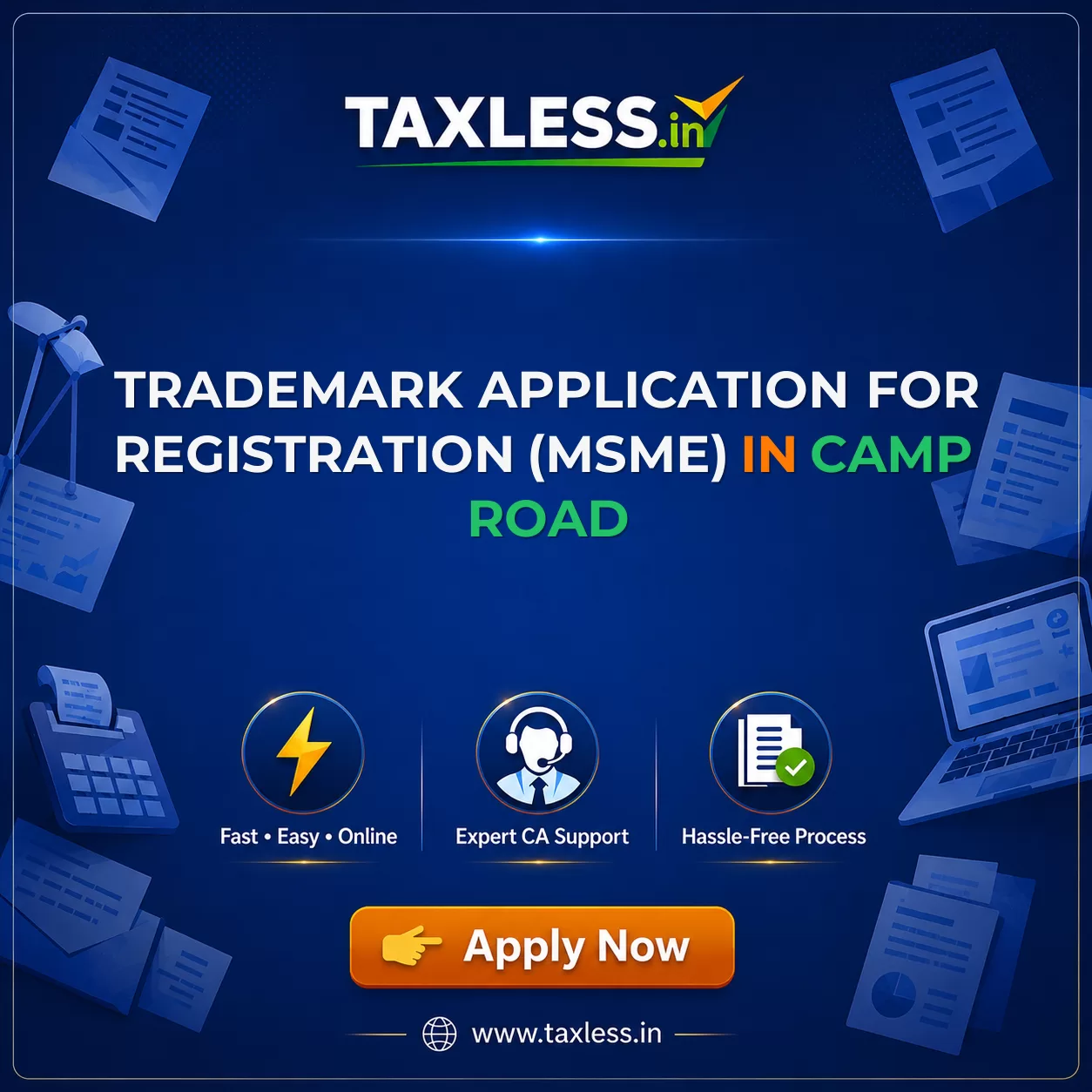 Trademark Application For Registration (MSME) in Camp Road