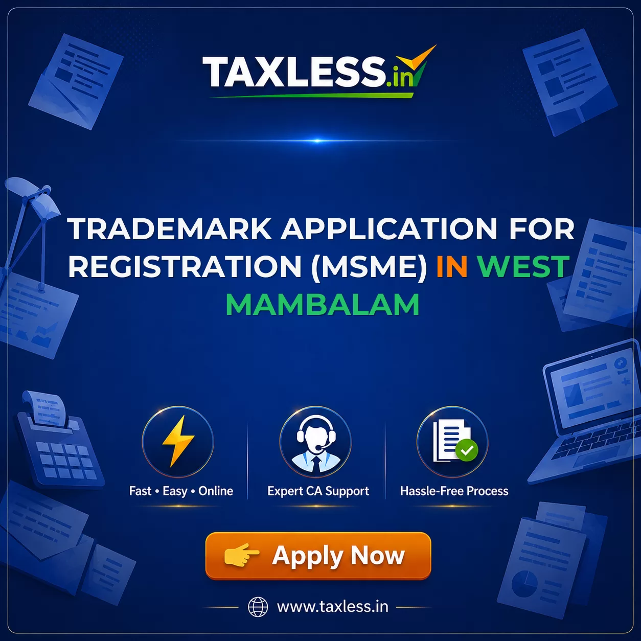 Trademark Application For Registration (MSME) in West Mambalam